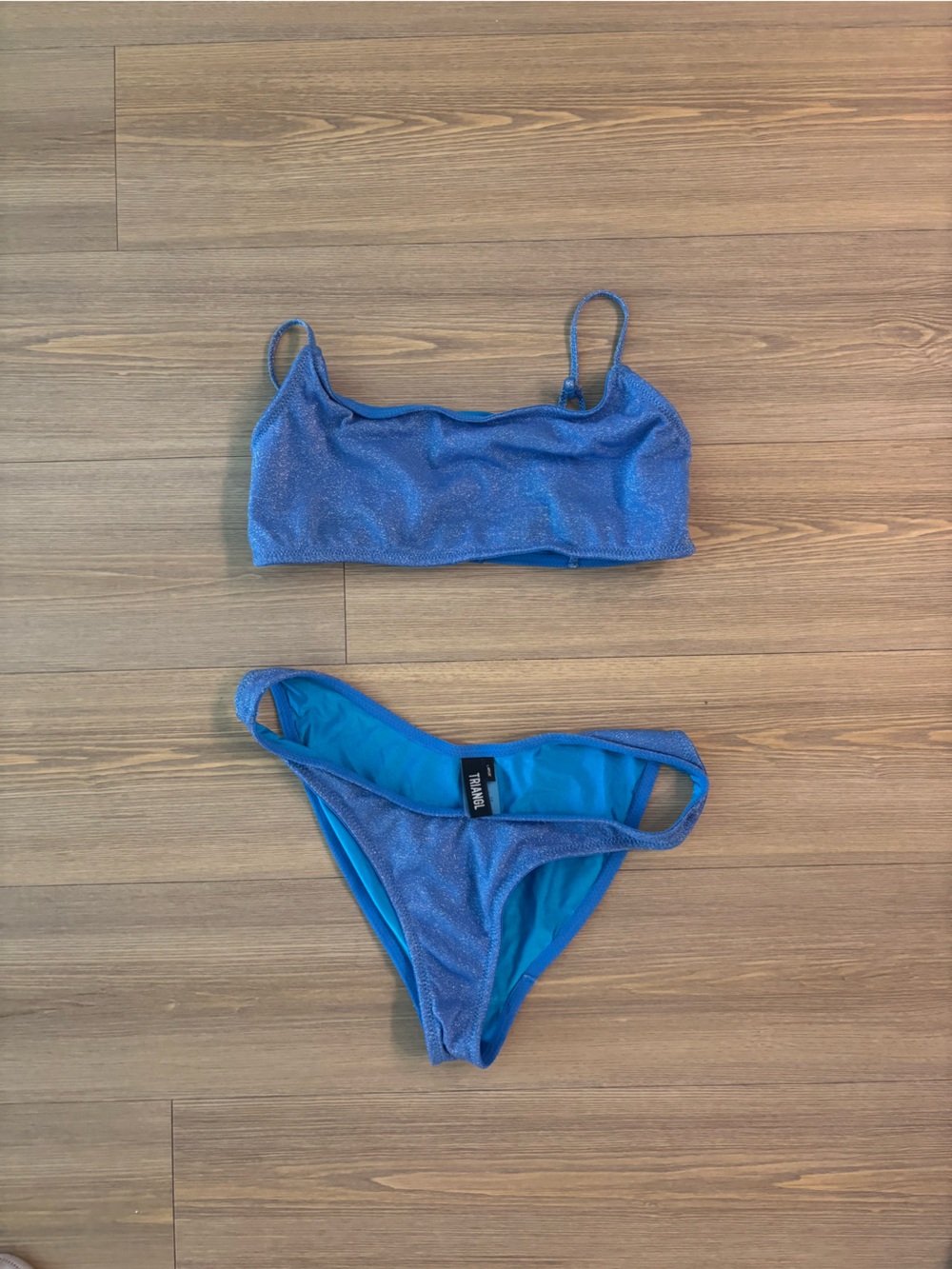 triangl swimwear Sparkling Blue Crop Bikini Set